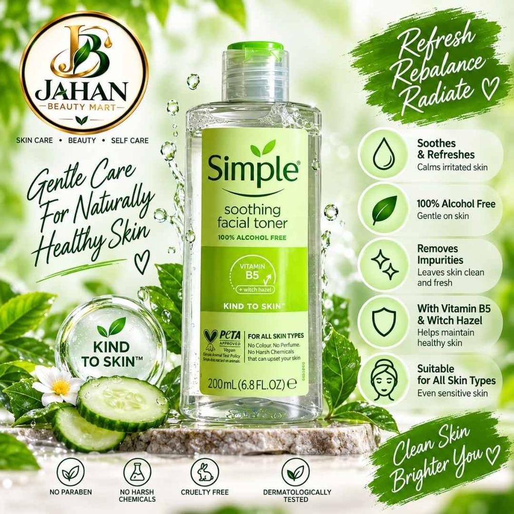 Simple Kind To Skin Soothing Facial Toner (200ml)