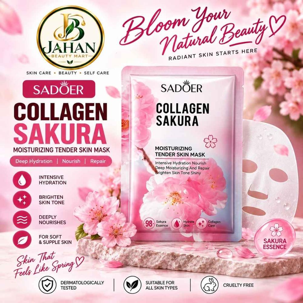 SADOER Collagen Sakura Moisturizing Tender Skin Face Sheet Mask 25g