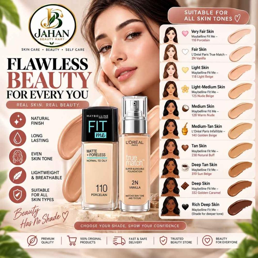 Flawless Beauty Foundation – Maybelline Fit Me & L’Oréal True Match
